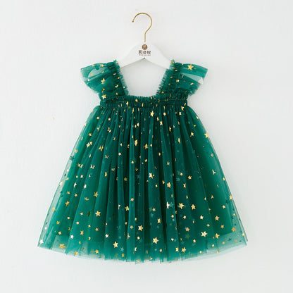 Girls Christmas Suspender Skirt Set - Festive Shirt & Skirt Outfit