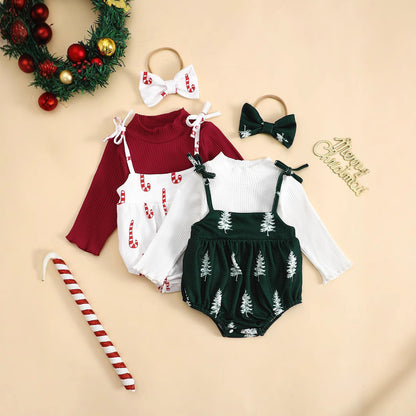 Baby Girl Christmas Suit - Long Sleeve Holiday Outfit Set