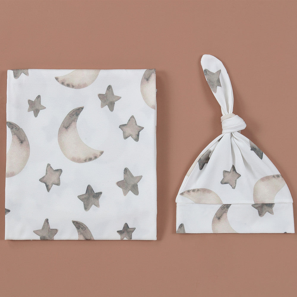 Baby Wraparound Swaddle Cloth with Rabbit Ears Hair Band - Newborn Gift Set - Free Shipping