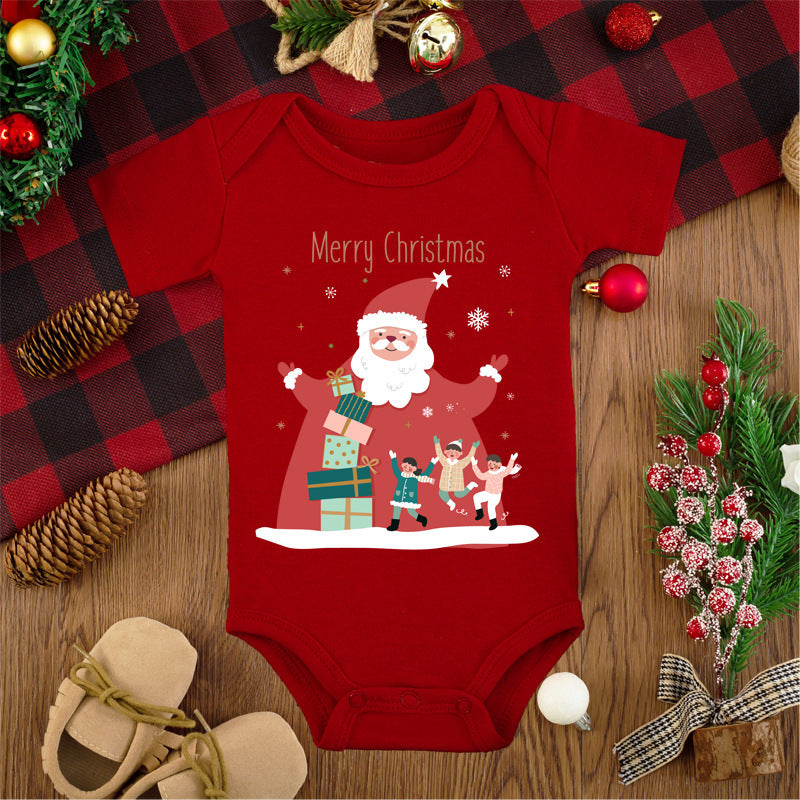 Merry Christmas Baby Romper - Adorable Red Deer Jumpsuit for Boys & Girls