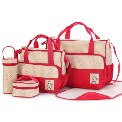 Baby Diaper Bag Set - Complete Mom & Baby Organizer with Bottle Holder & Stroller Straps