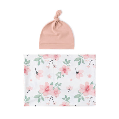 Baby Wraparound Swaddle Cloth with Rabbit Ears Hair Band - Newborn Gift Set - Free Shipping