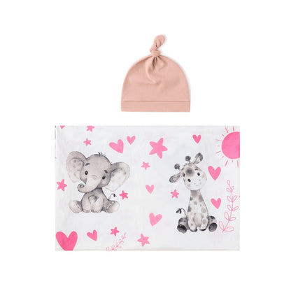 Baby Wraparound Swaddle Cloth with Rabbit Ears Hair Band - Newborn Gift Set - Free Shipping