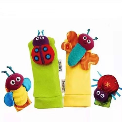 Baby Sensory Wrist Rattle & Socks Set - Cute Animal Cartoon Developmental Toy - Free Shipping