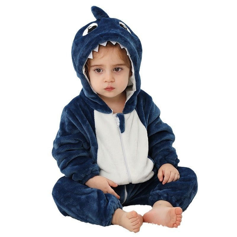 Baby Animal Flannel Romper - Soft Fleece Pajama Jumpsuit for Infants & Toddlers