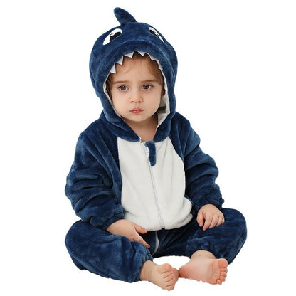 Baby Animal Flannel Romper - Soft Fleece Pajama Jumpsuit for Infants & Toddlers