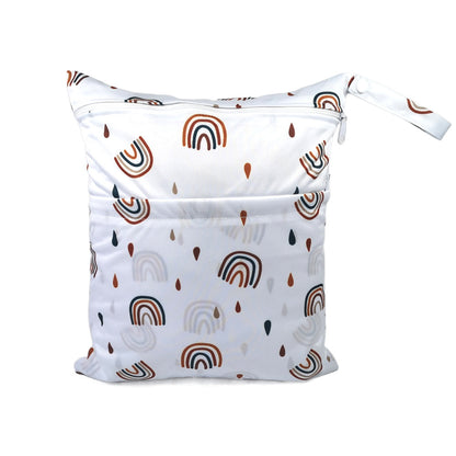 Cartoon Printed Baby Double Zipper Diaper Bag - Waterproof TPU Travel Organizer - Free Shipping