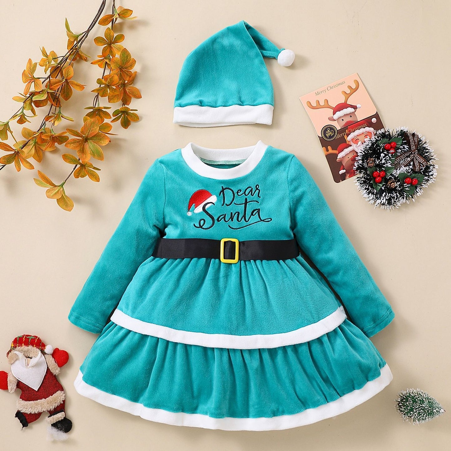 Girls Christmas Winter Outfit - Festive Holiday Dress for Ages 1-5 Years