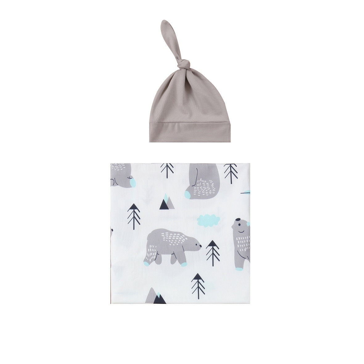 Baby Wraparound Swaddle Cloth with Rabbit Ears Hair Band - Newborn Gift Set - Free Shipping