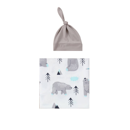 Baby Wraparound Swaddle Cloth with Rabbit Ears Hair Band - Newborn Gift Set - Free Shipping