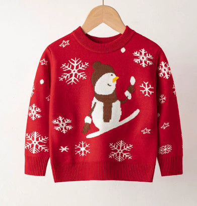 Cozy Elastic Pullover Sweater for Toddlers - Cartoon Design