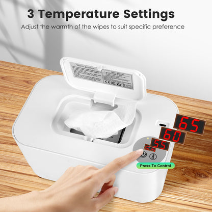 Baby Wet Wipes Warmer With 3 Temperature Settings With Night Light