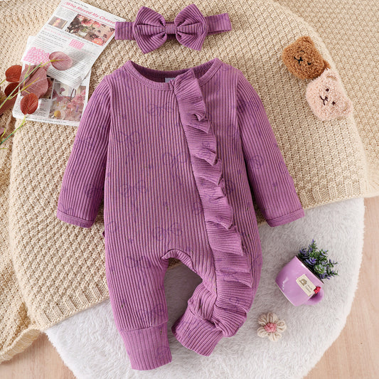Baby Creative Bowknot Printed Long Sleeve Jumpsuit - Adorable One-Piece Suit - Free Shipping