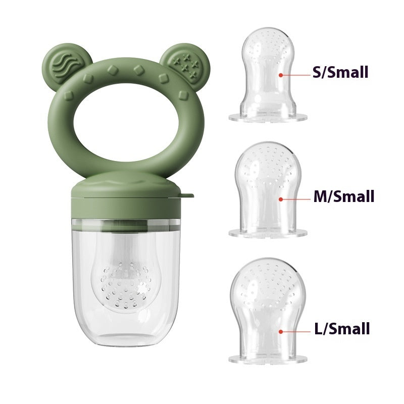 Baby Food Feeder - Safe Silicone Fruit Feeder & Teether Nipple for Solid Foods - Free Shipping