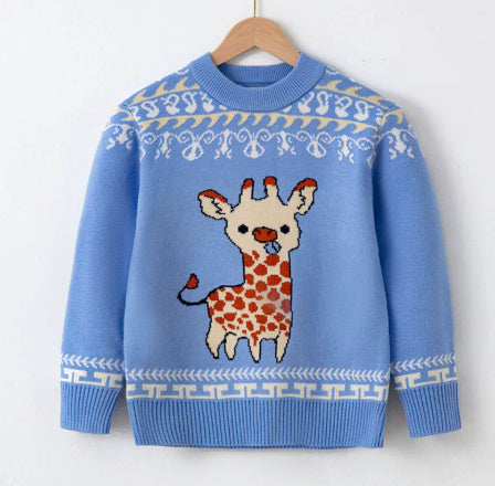 Cozy Elastic Pullover Sweater for Toddlers - Cartoon Design
