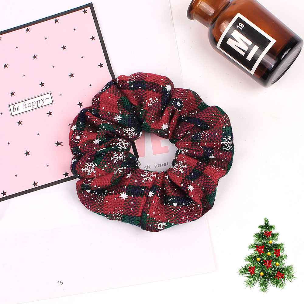 Christmas Velvet Scrunchie - Festive Hair Ring Accessory for Girls
