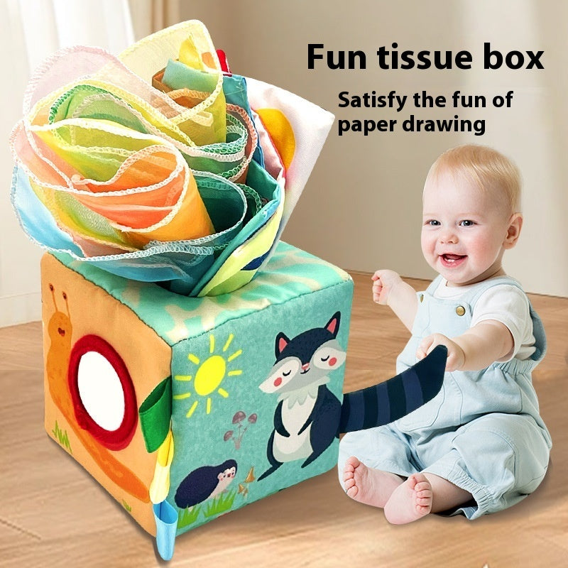 Early Education Simulation Tissue Box Toy - Baby Tear-Proof Paper Extraction Learning Toy - Free Shipping