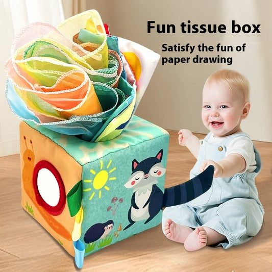 Early Education Simulation Tissue Box Toy - Baby Tear-Proof Paper Extraction Learning Toy - Free Shipping