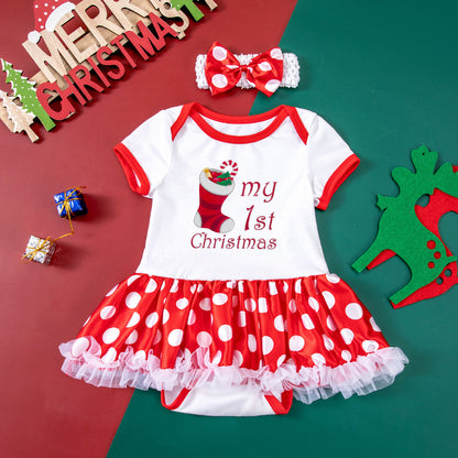 Adorable Dot Short Sleeve Baby Gown - Soft & Comfortable Sleepwear