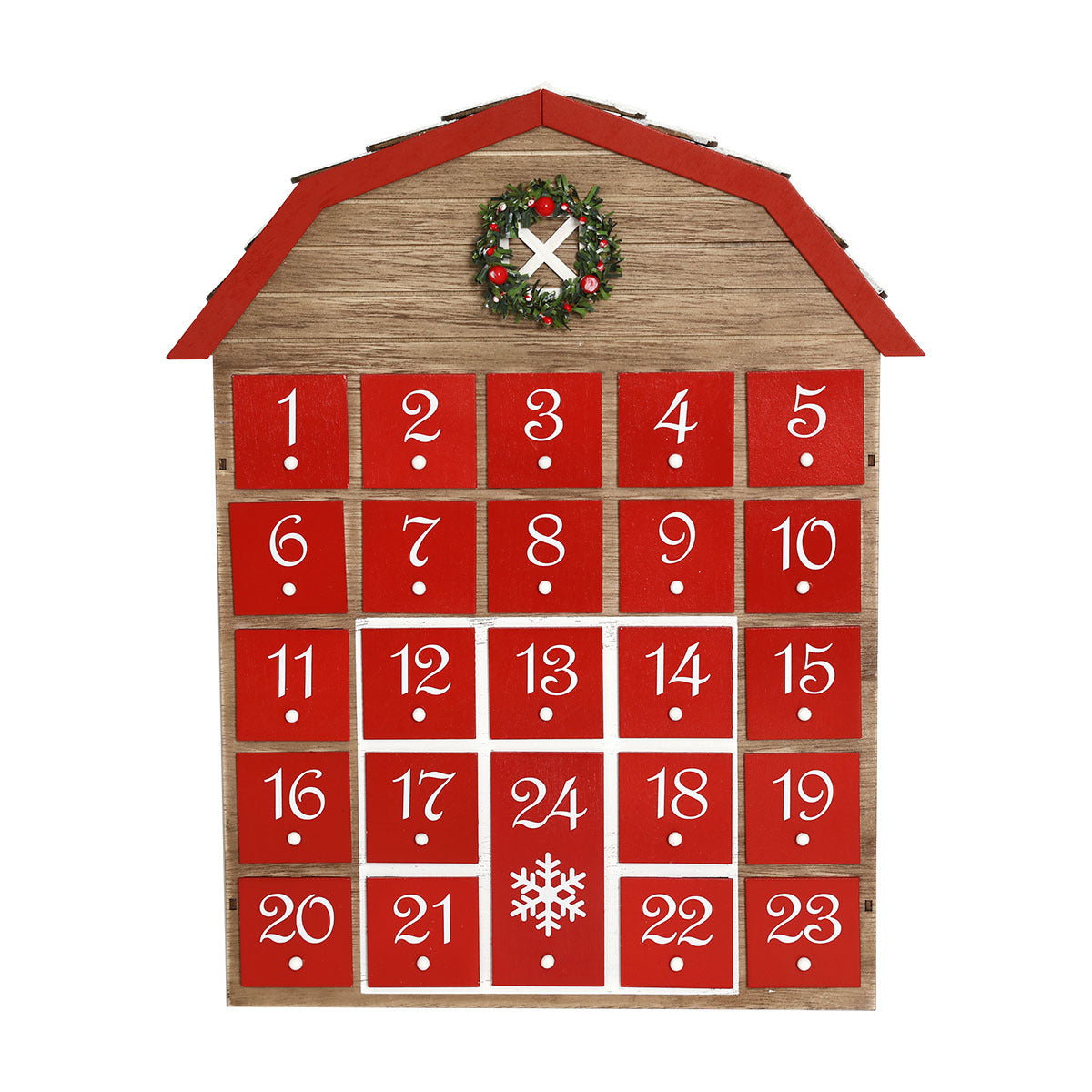 Christmas Wooden Countdown Calendar Barn American Country Ornaments