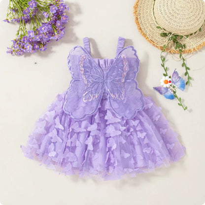Baby Girl Butterfly Wings Princess Dress - Adorable Fairy Costume Outfit