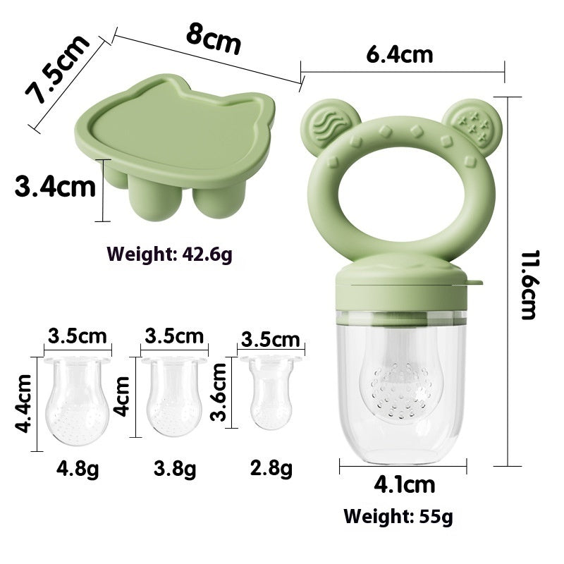 Baby Food Feeder - Safe Silicone Fruit Feeder & Teether Nipple for Solid Foods - Free Shipping