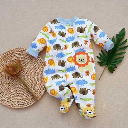 Baby Cotton Romper Long Sleeve Jumpsuit - Cute Animal Designs - Free Shipping