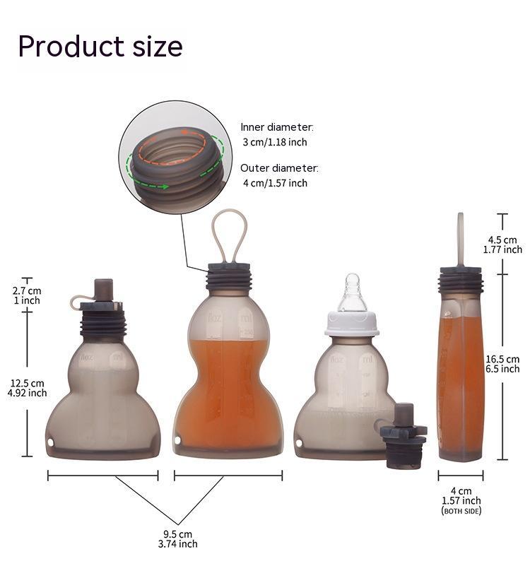 Reusable Silicone Breast Milk Storage Bag - 250ml Portable & Leak-Proof