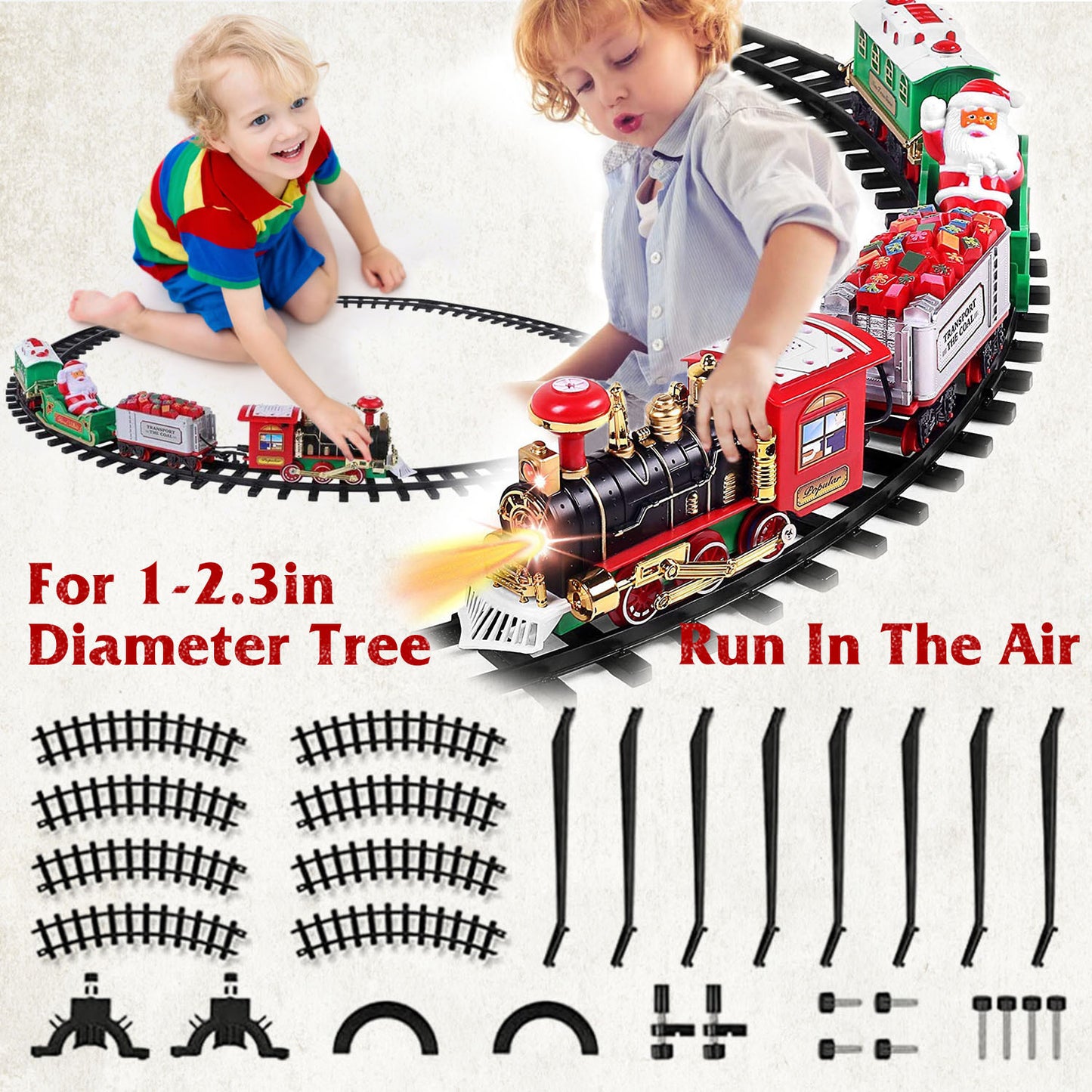 Christmas Electric Train Set - Battery Operated with Sound & Lights - Tree Surround Track - Free Shipping