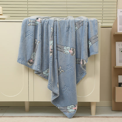 Baby Luminous Blanket - Cartoon Flannel Air Conditioner Quilt for Cribs & Naps