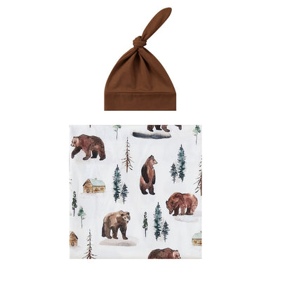 Baby Wraparound Swaddle Cloth with Rabbit Ears Hair Band - Newborn Gift Set - Free Shipping