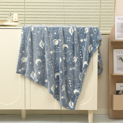Baby Luminous Blanket - Cartoon Flannel Air Conditioner Quilt for Cribs & Naps