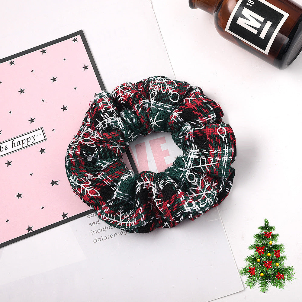Christmas Velvet Scrunchie - Festive Hair Ring Accessory for Girls