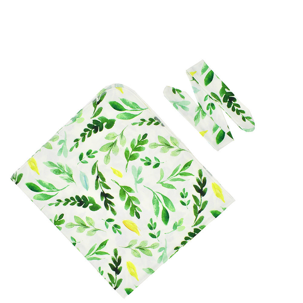 Baby Wraparound Swaddle Cloth with Rabbit Ears Hair Band - Newborn Gift Set - Free Shipping