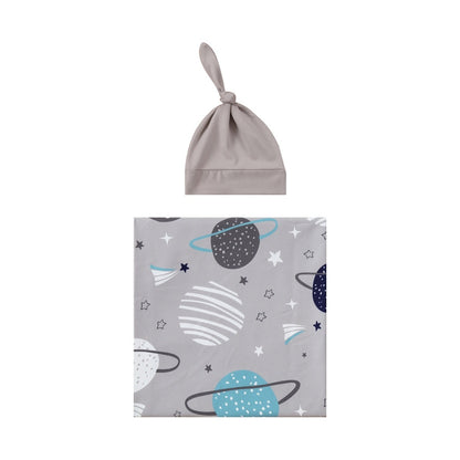 Baby Wraparound Swaddle Cloth with Rabbit Ears Hair Band - Newborn Gift Set - Free Shipping