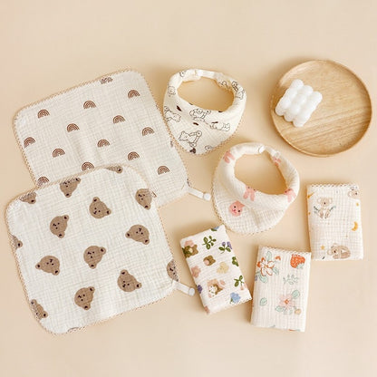 Baby Saliva Towel - Pure Cotton Drool Bibs & Face Washing Cloth for Newborns