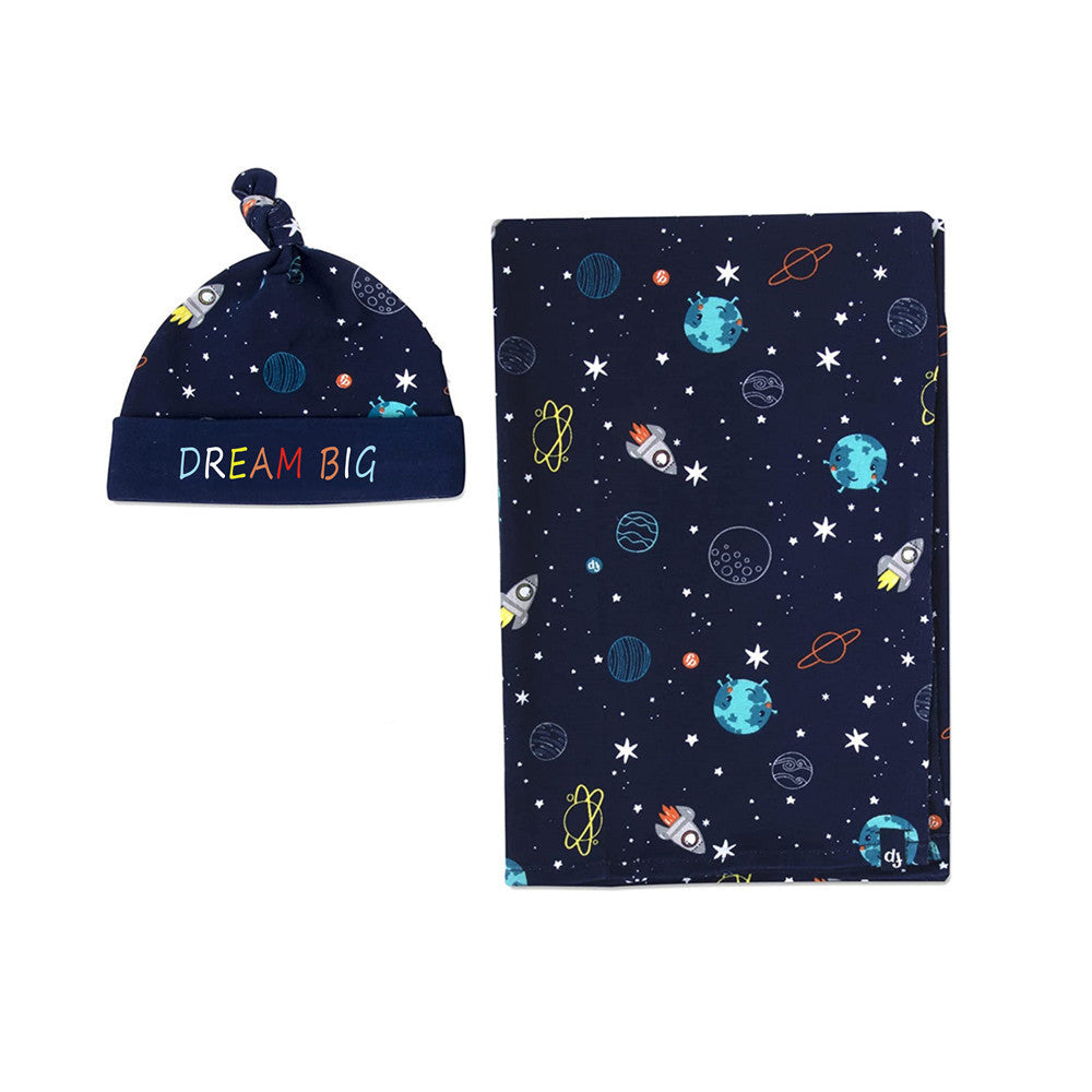 Baby Wraparound Swaddle Cloth with Rabbit Ears Hair Band - Newborn Gift Set - Free Shipping