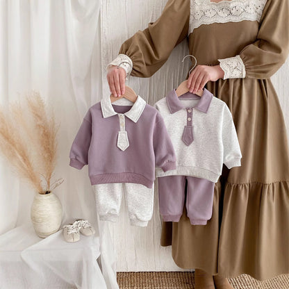 Baby Spring Outfit Set - Cute Top & Casual Pants Two-Piece Suit for Toddlers