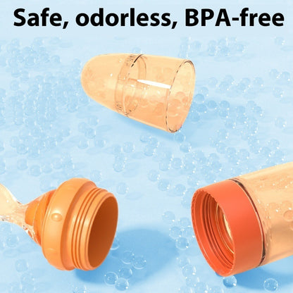 Baby Silicone Feeding Spoon Bottle - Nano Silver Rice Paste Dispenser with Suction Base