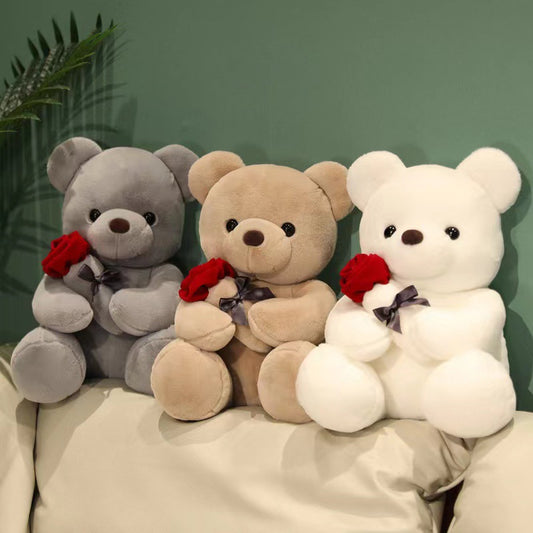 New Hug Rose Bear Doll Plush Toy Doll Girl Gift Classic Hug Bear Doll Birthday Doll