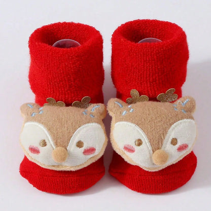 Cozy Santa Claus Baby Socks - Soft Knitted Christmas Socks for Newborns & Toddlers