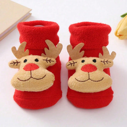 Cozy Santa Claus Baby Socks - Soft Knitted Christmas Socks for Newborns & Toddlers