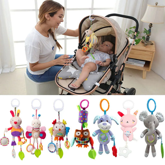 Baby Stroller Plush Toy - Hanging Rattle Mobile for Newborns 0-12 Months