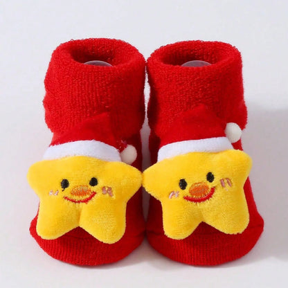 Cozy Santa Claus Baby Socks - Soft Knitted Christmas Socks for Newborns & Toddlers