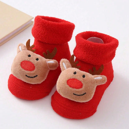 Cozy Santa Claus Baby Socks - Soft Knitted Christmas Socks for Newborns & Toddlers