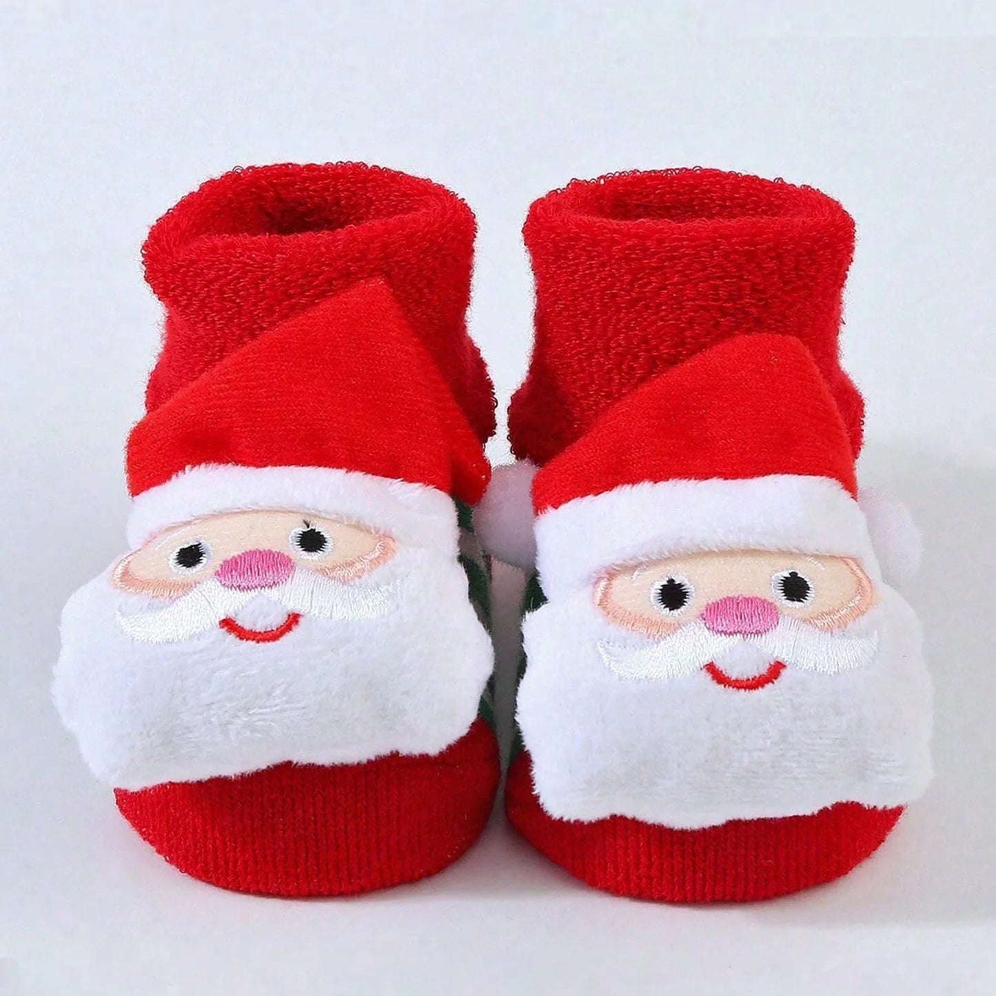 Cozy Santa Claus Baby Socks - Soft Knitted Christmas Socks for Newborns & Toddlers