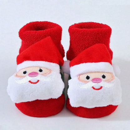 Cozy Santa Claus Baby Socks - Soft Knitted Christmas Socks for Newborns & Toddlers