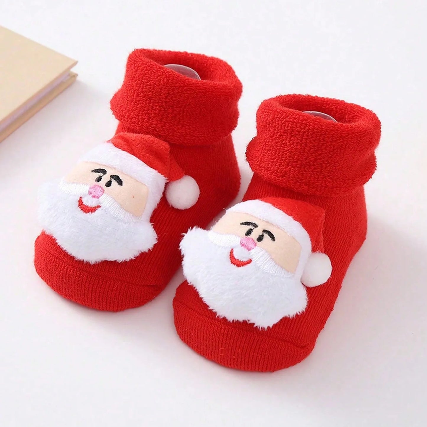 Cozy Santa Claus Baby Socks - Soft Knitted Christmas Socks for Newborns & Toddlers
