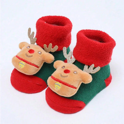 Cozy Santa Claus Baby Socks - Soft Knitted Christmas Socks for Newborns & Toddlers