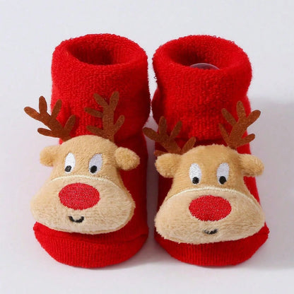 Cozy Santa Claus Baby Socks - Soft Knitted Christmas Socks for Newborns & Toddlers